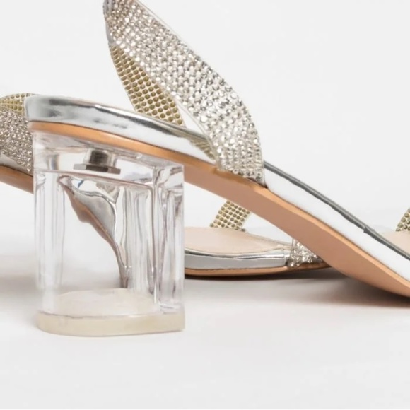 Silver Block Heel - Picture 3 of 5